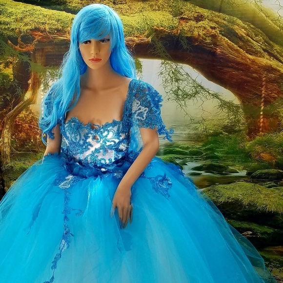 Priscilla Turquoise Corset Wedding Ballgown Set
